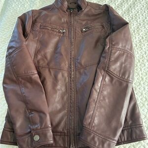 XRay Maroon Faux Leather Jacket